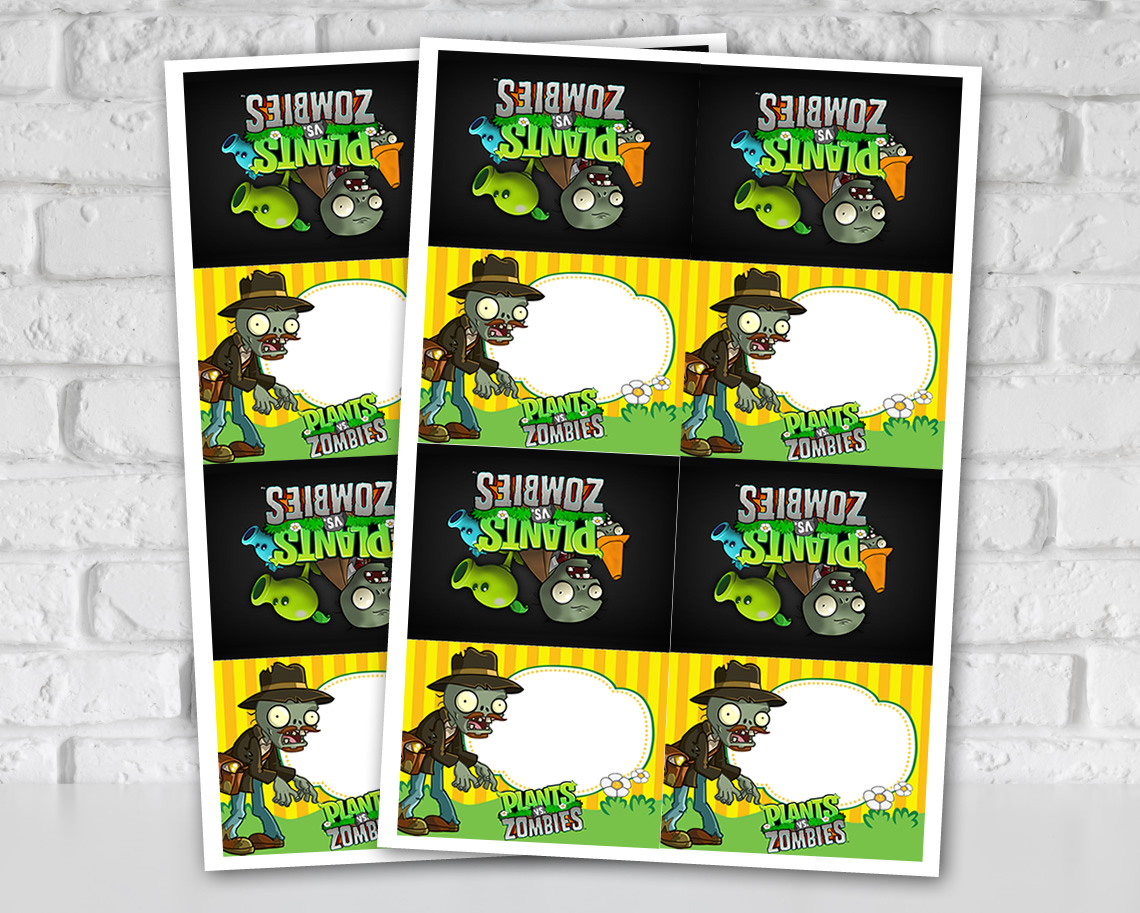Plants vs. Zombies Food Tent Cards