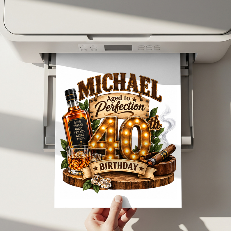 Personalized 40th Birthday Cake Topper – Custom Name Birthday Topper