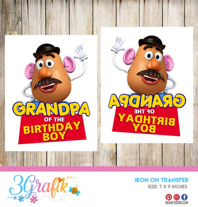 Toy Story Grandpa – Iron on Transfer – Printable
