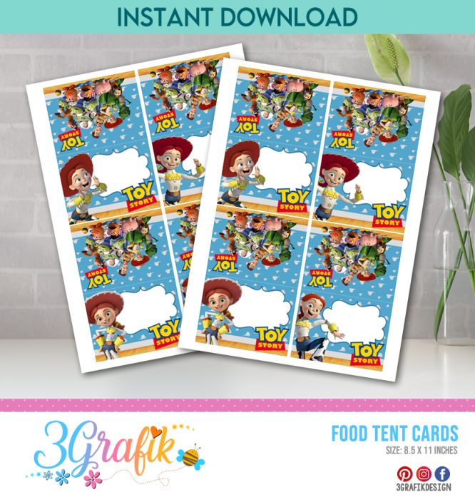 Toy Story Food Tent Cards