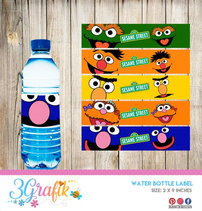 Sesame – Water Bottle Label – Printable