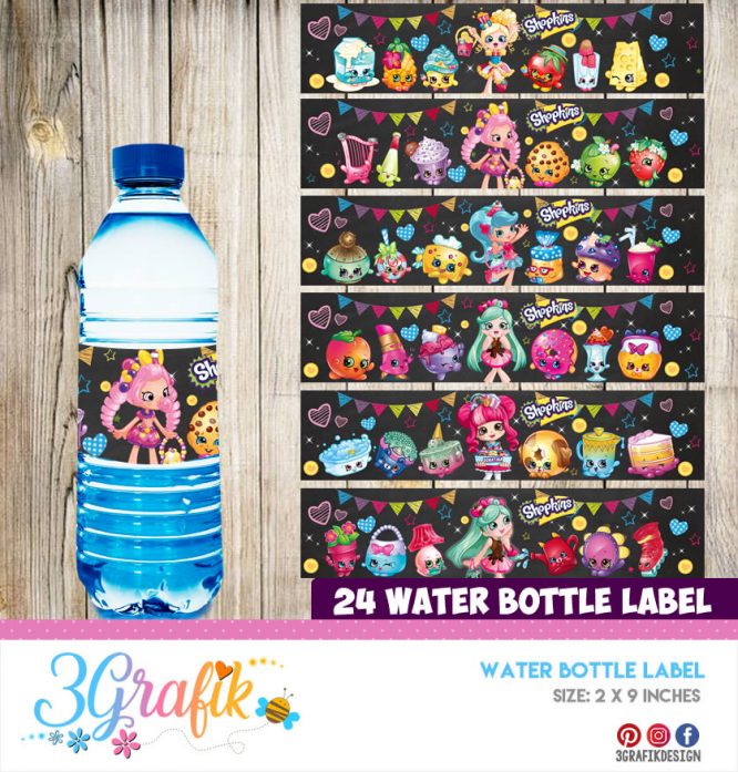 Shopkins – Water Bottle Label – Printable