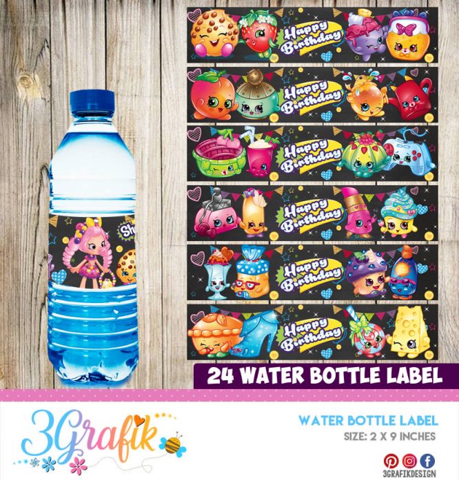 Shopkins – Water Bottle Label – Printable