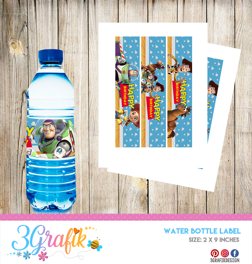 ▷ Toy Story 4 Water Bottle Label: Edit, Download and print