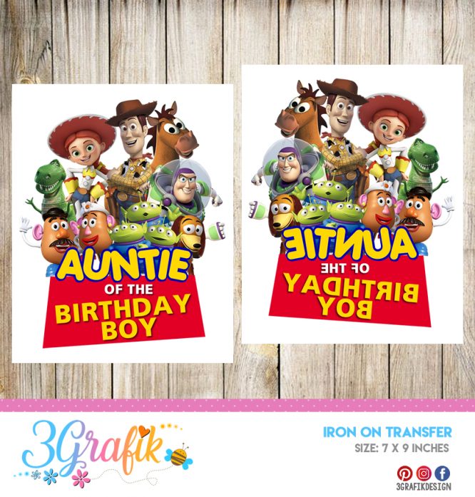 Toy Story Auntie – Iron on Transfer – Printable