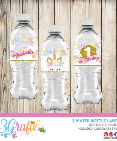 unicorn water bottle archives 3grafik printable products for yours party s invitations centerpieces cupcakes more 3grafik