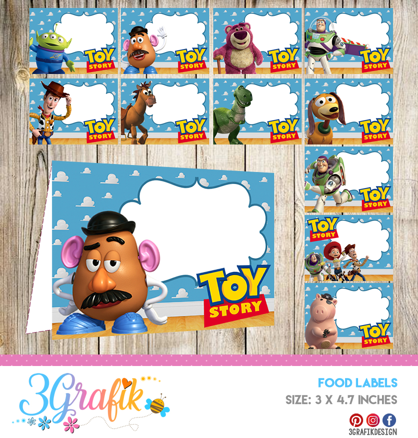 Toy Story Food Tent Cards Printable 3grafik