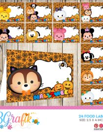 Tsum Tsum Halloween Food Tent Cards