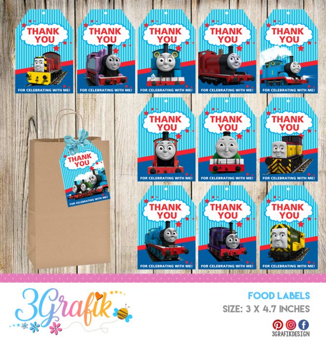 Thomas The Train – Thank You Tags – Printable