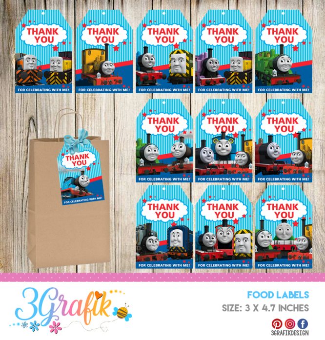 Thomas The Train – Thank You Tags – Printable