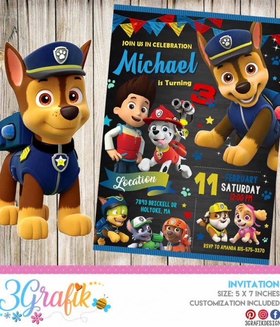 Paw Patrol Invitation Archives - 3Grafik Printable photograph regarding Printable Paw Patrol Invitations called Paw Patrol Invitation Archives - 3Grafik Printable