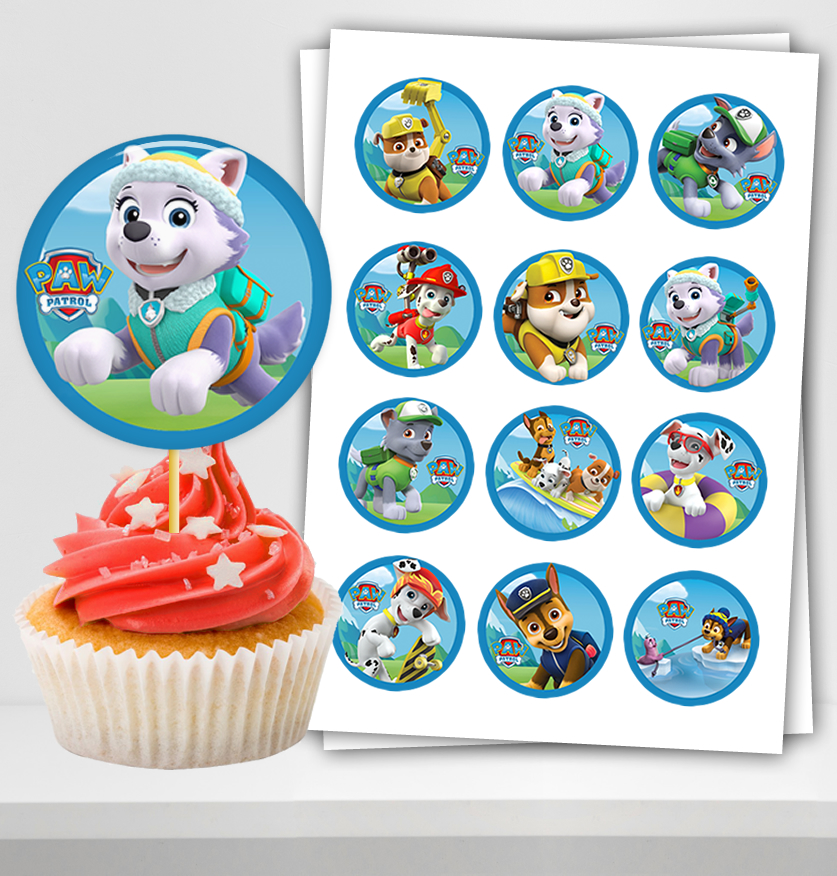 Paw Patrol Cupcake Toppers – Printable Party Decorations for Kids Birthday (Instant Download)