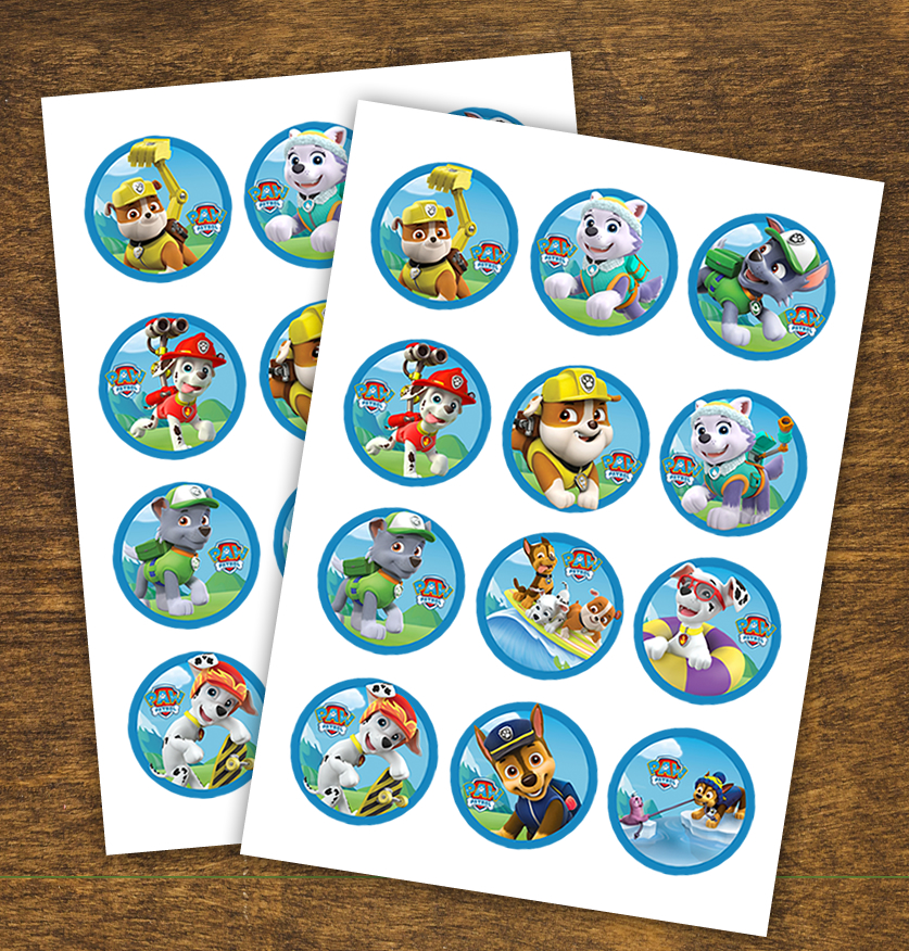 Paw Patrol Cupcake Toppers – Printable Party Decorations for Kids Birthday (Instant Download)