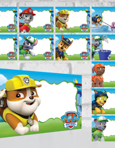 Paw Patrol Food Tent Cards – Instant Download