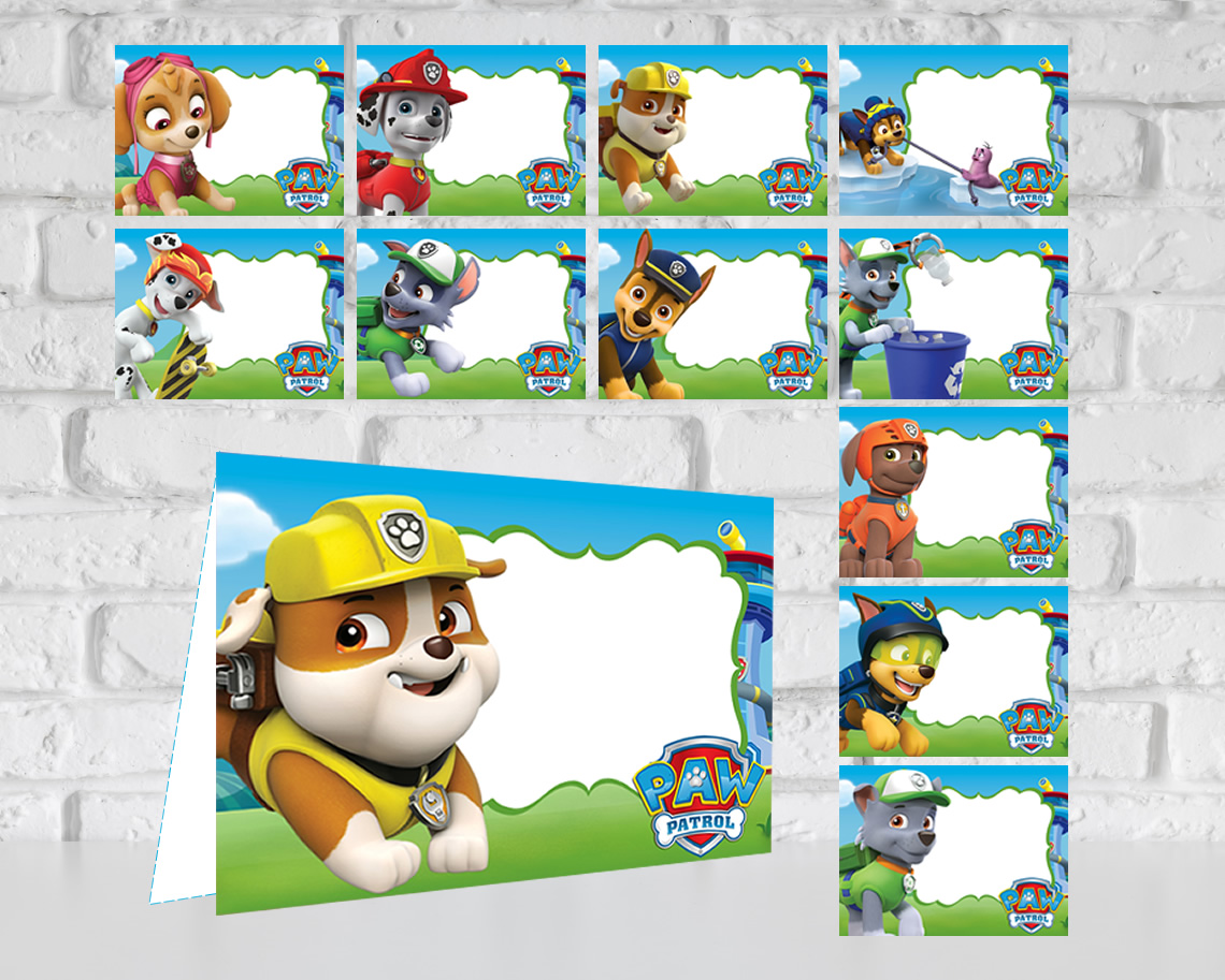 Paw Patrol Food Tent Cards – Instant Download