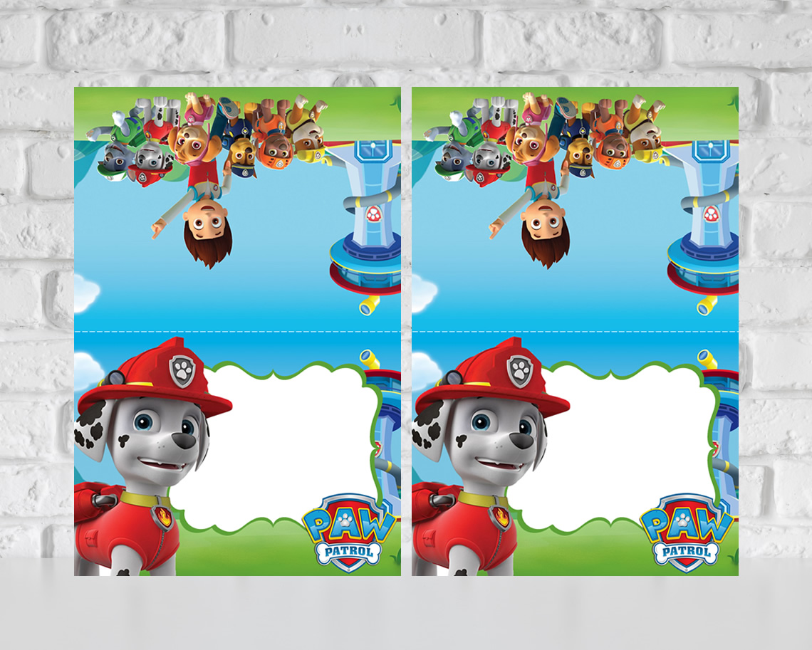 Paw Patrol Food Tent Cards – Instant Download