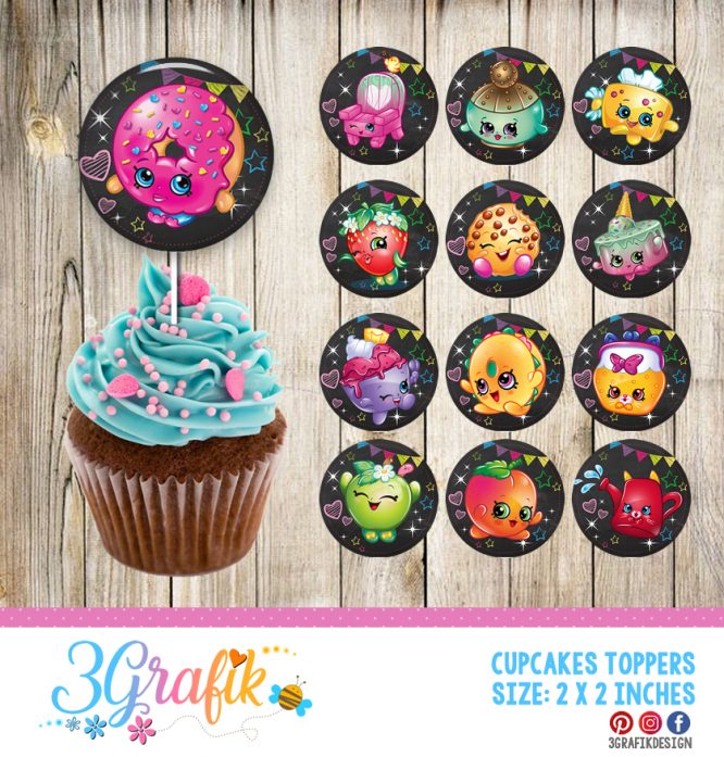 Shopkins – Cupcakes Topper – Printable