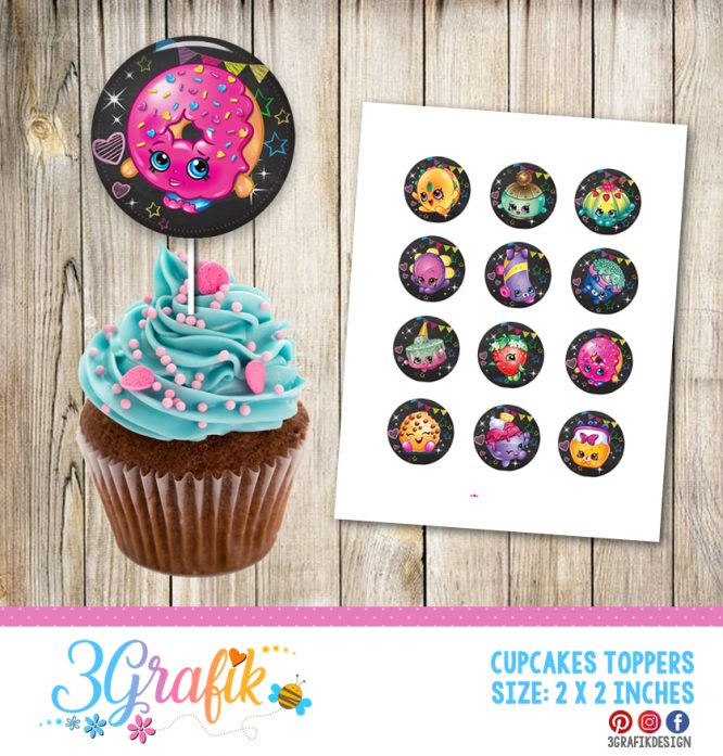 Shopkins – Cupcakes Topper – Printable