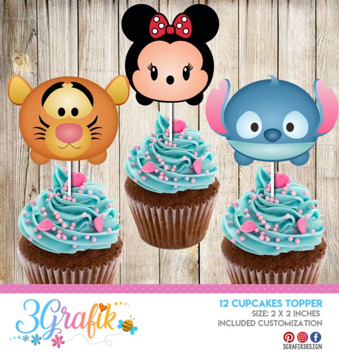 Tsum Tsum – Cupcake Topper – Printable