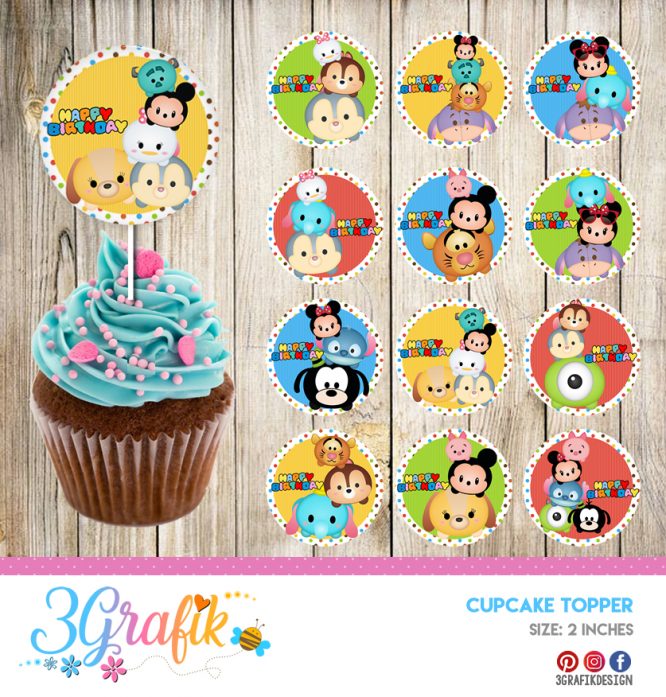 Tsum Tsum – Cupcake Topper – Printable