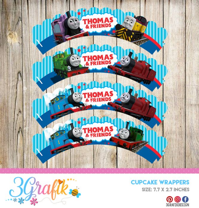 Thomas The Train – Cupcake Wrapper – Printable