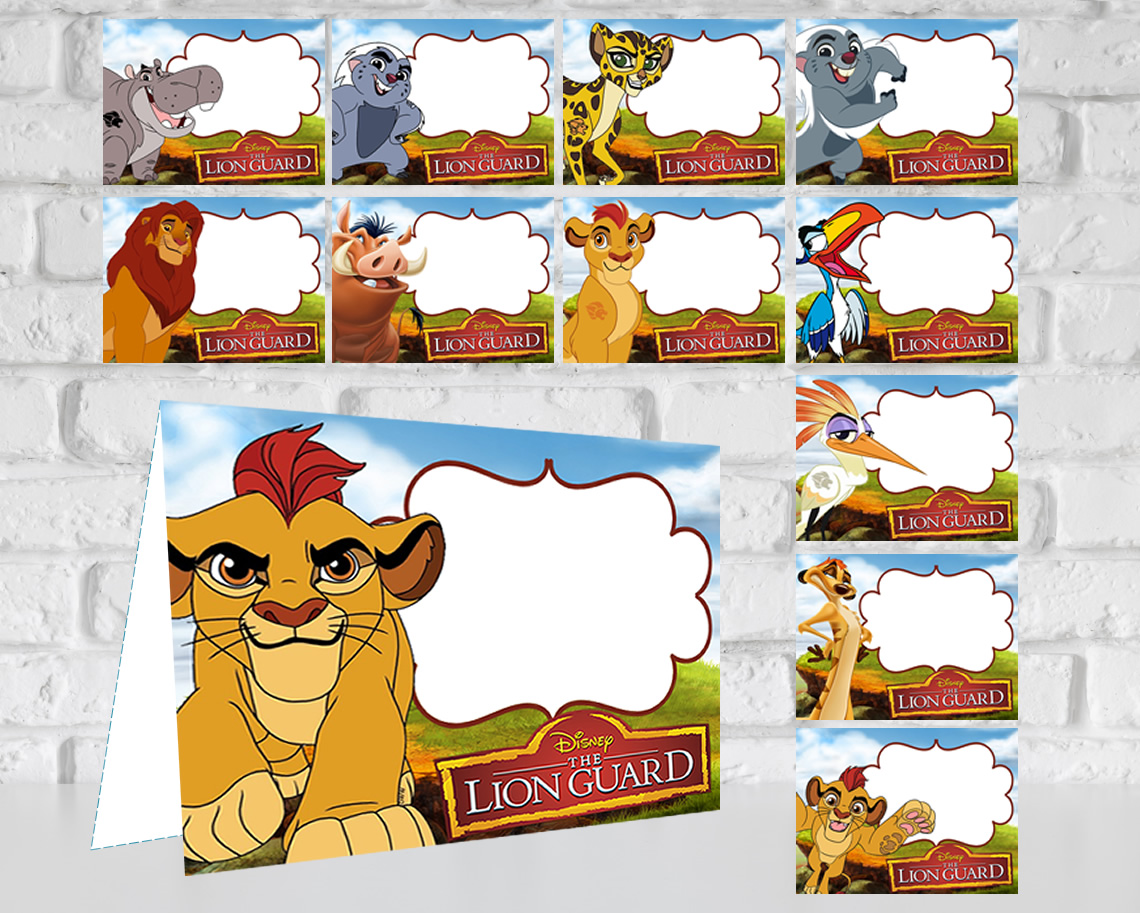 The Lion Guard Food Tent Cards – Editable Printable Labels for Kids Birthday Party