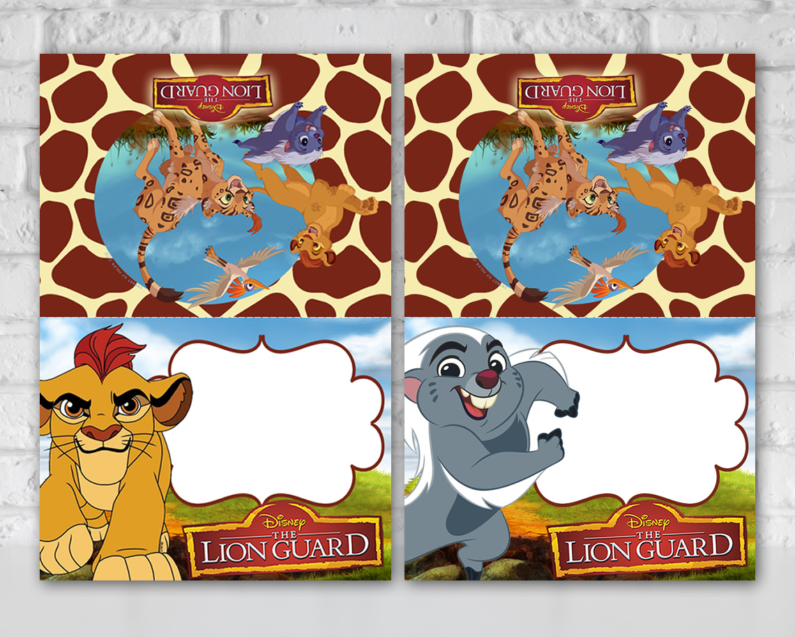 The Lion Guard Food Tent Cards – Editable Printable Labels for Kids Birthday Party
