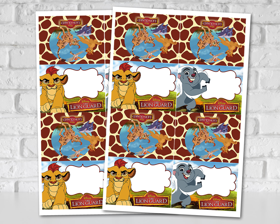 The Lion Guard Food Tent Cards – Editable Printable Labels for Kids Birthday Party