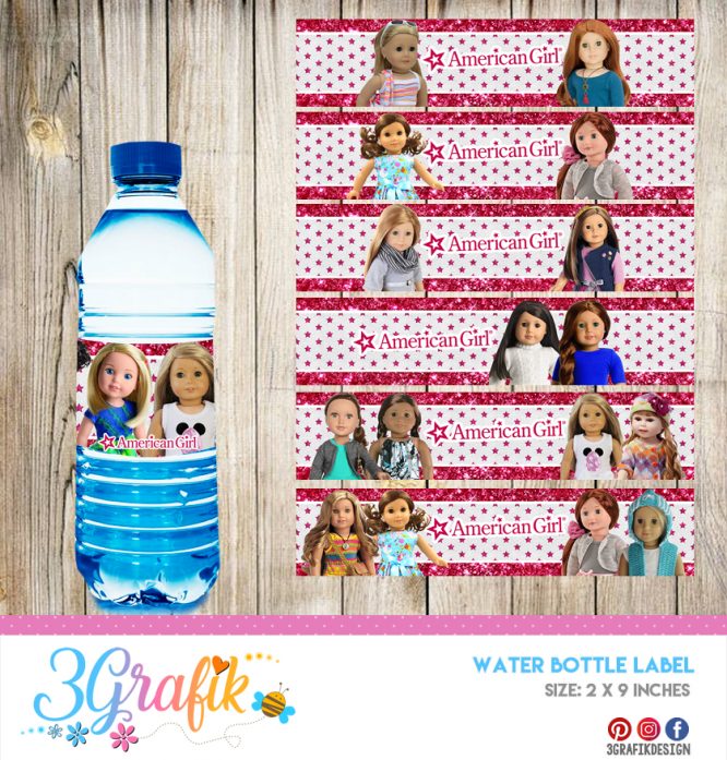 American Girl – Water Bottle Label – Printable