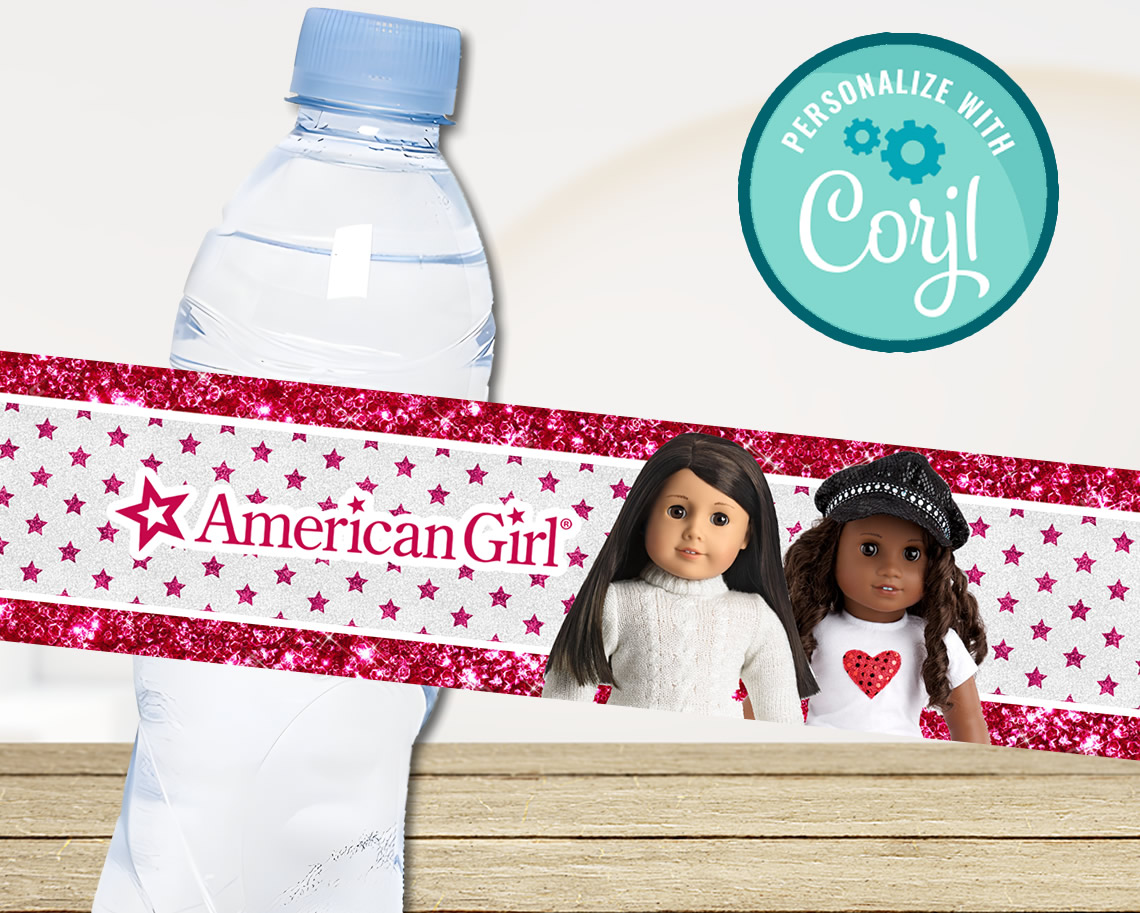 American Girl Water Bottle Labels
