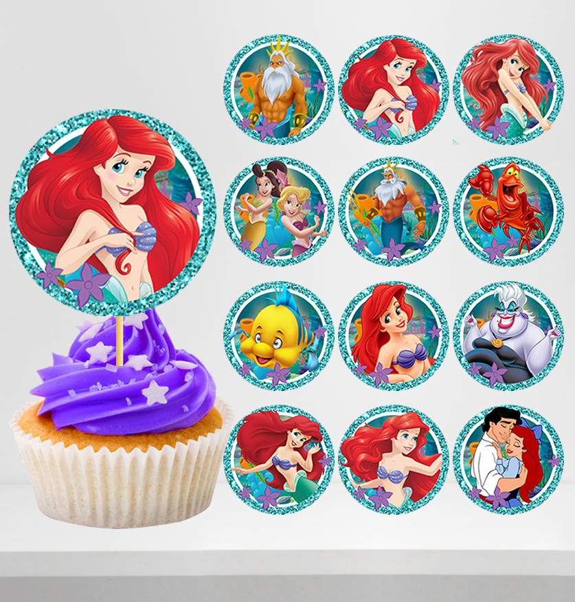 Ariel The Little Mermaid Cupcake Toppers