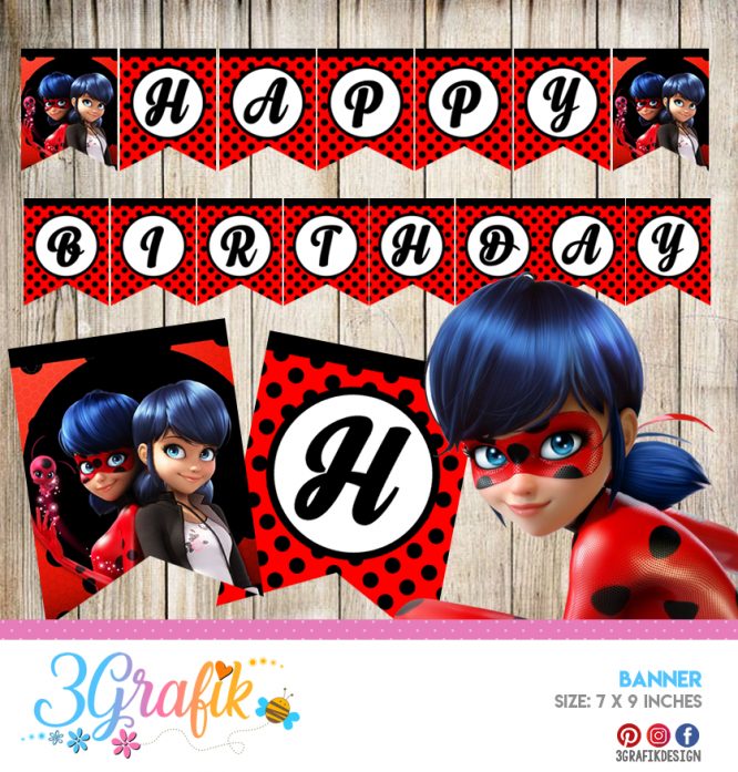 Miraculous Ladybug – Banners and Garlands – Printable