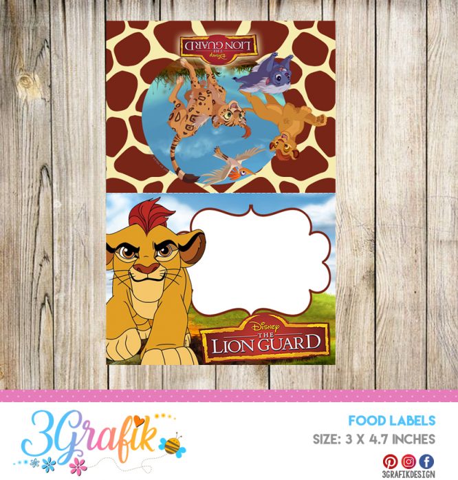 The Lion Guard – Food Tent Cards– Printable