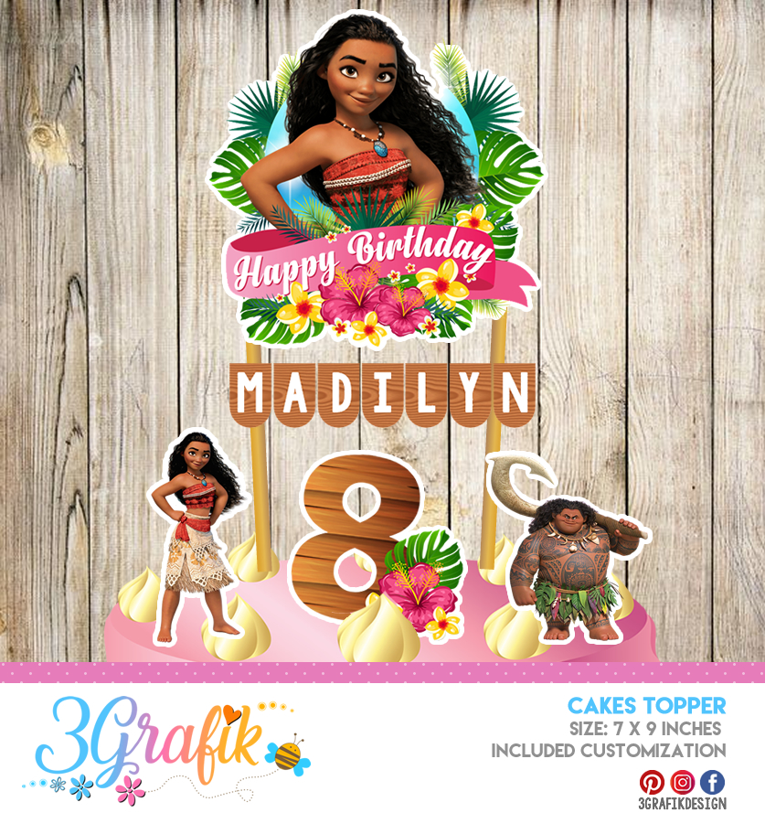 MOANA / BABY MOANA CAKE TOPPERS | Shopee Philippines