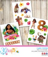 Moana Cake Topper Pennant Printable 3grafik Moana Cake Topper Pennant Printable 3grafik