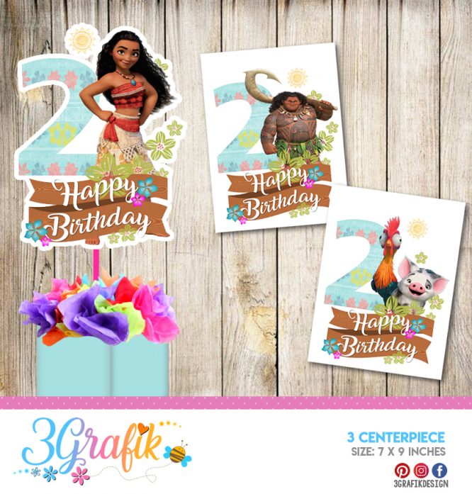 Moana 2nd – Centerpiece – Printable