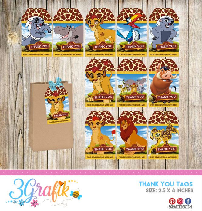 The Lion Guard – Thank You Tags – Printable