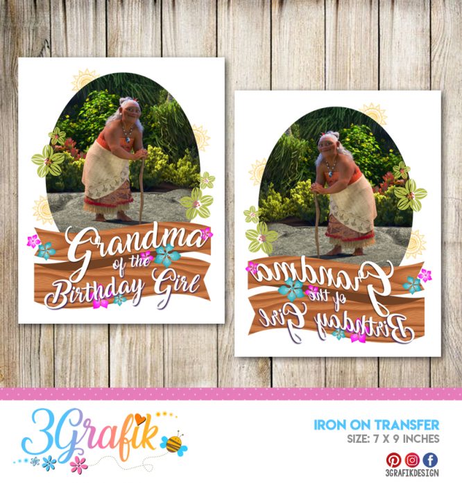 Moana - Grandma of the Birthday girl – Iron on Transfer – Printable
