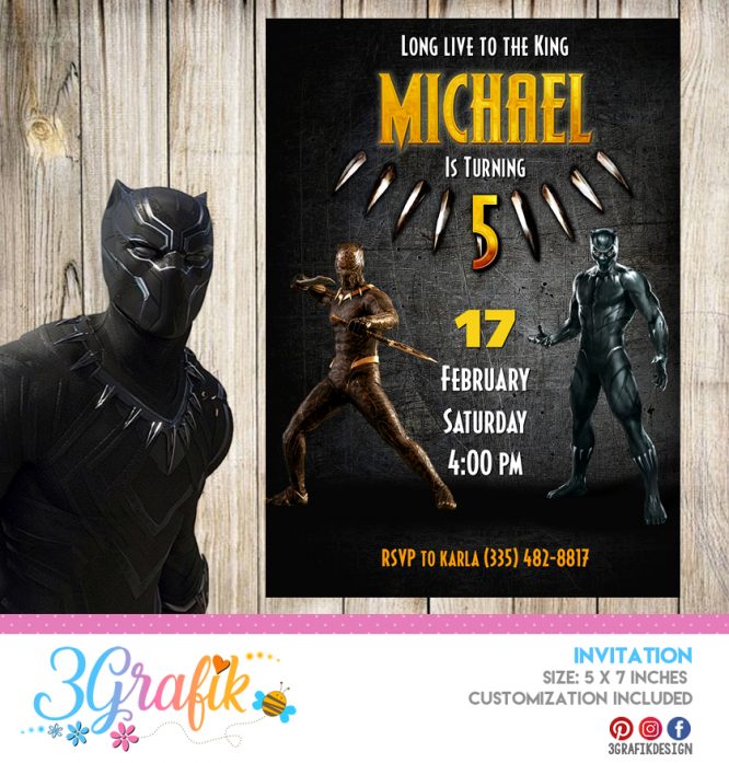 Black Panther Avengers Invitation