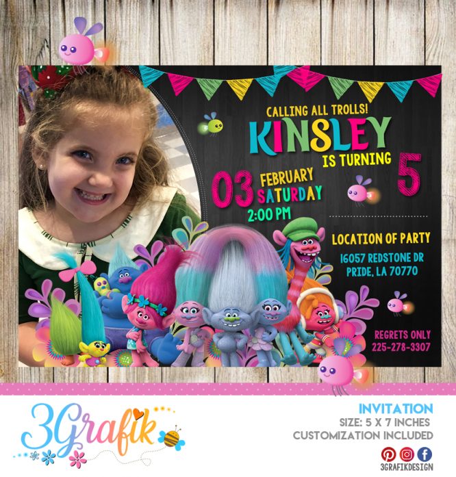 Trolls – Invitation – Printable