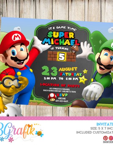 Super Mario Bros Invitation