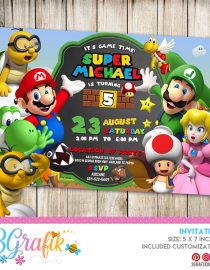 Super Mario Bros Invitation