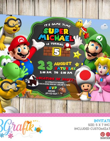 Super Mario Bros Invitation