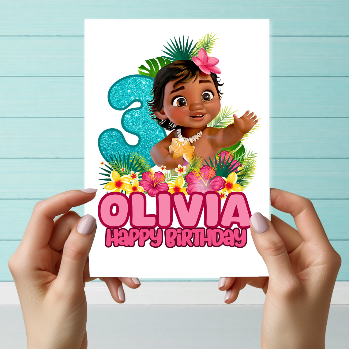 Moana Themed Cake Topper | Personalized Party Decoration for Ocean Adventure Birthday