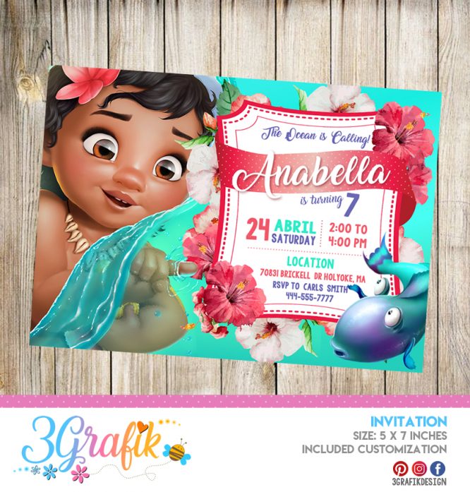 Moana – Invitation – Printable