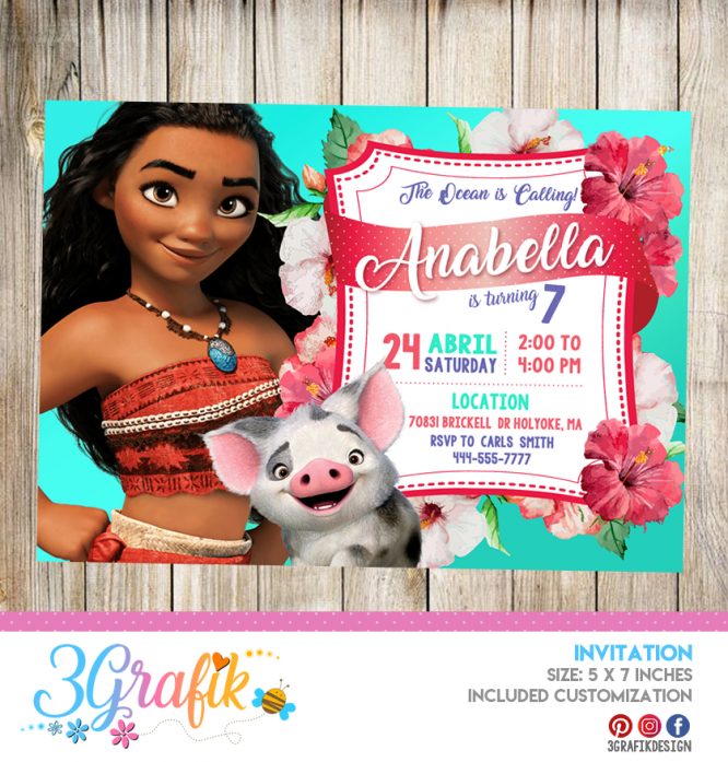 Moana – Invitation – Printable