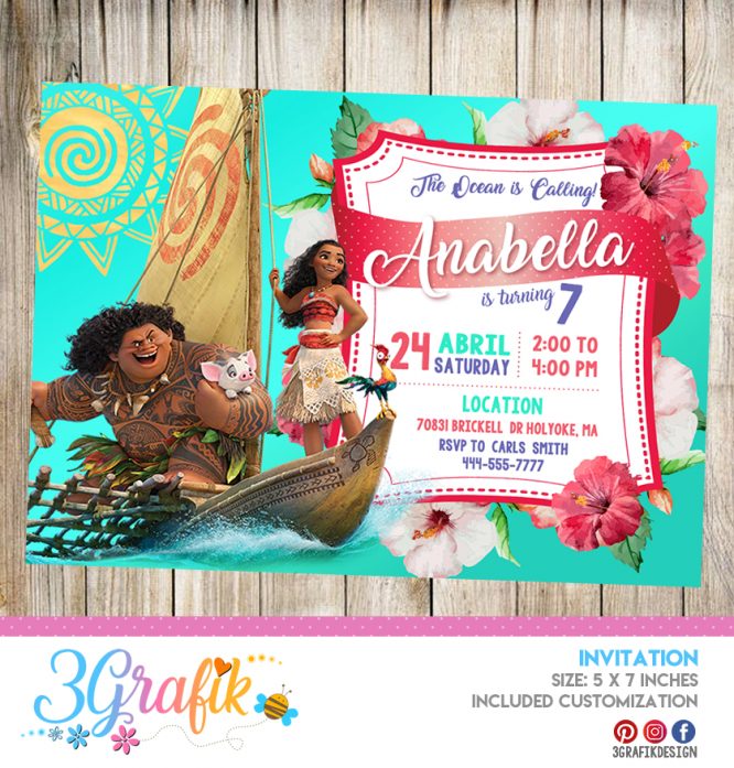 Moana – Invitation – Printable