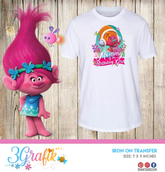Trolls Mommy of the Birthday Girls – Iron on Transfer – Printable