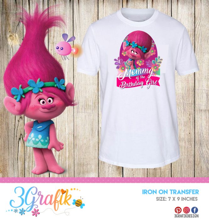Trolls Mommy of the Birthday Girls – Iron on Transfer – Printable