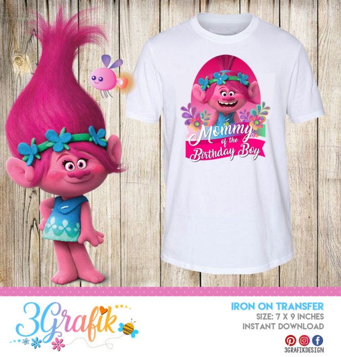 Trolls Mommy of the Birthday Boy – Iron on Transfer – Printable